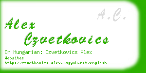 alex czvetkovics business card